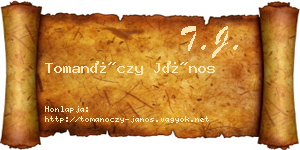 Tomanóczy János névjegykártya