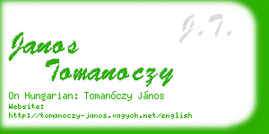 janos tomanoczy business card