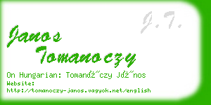 janos tomanoczy business card